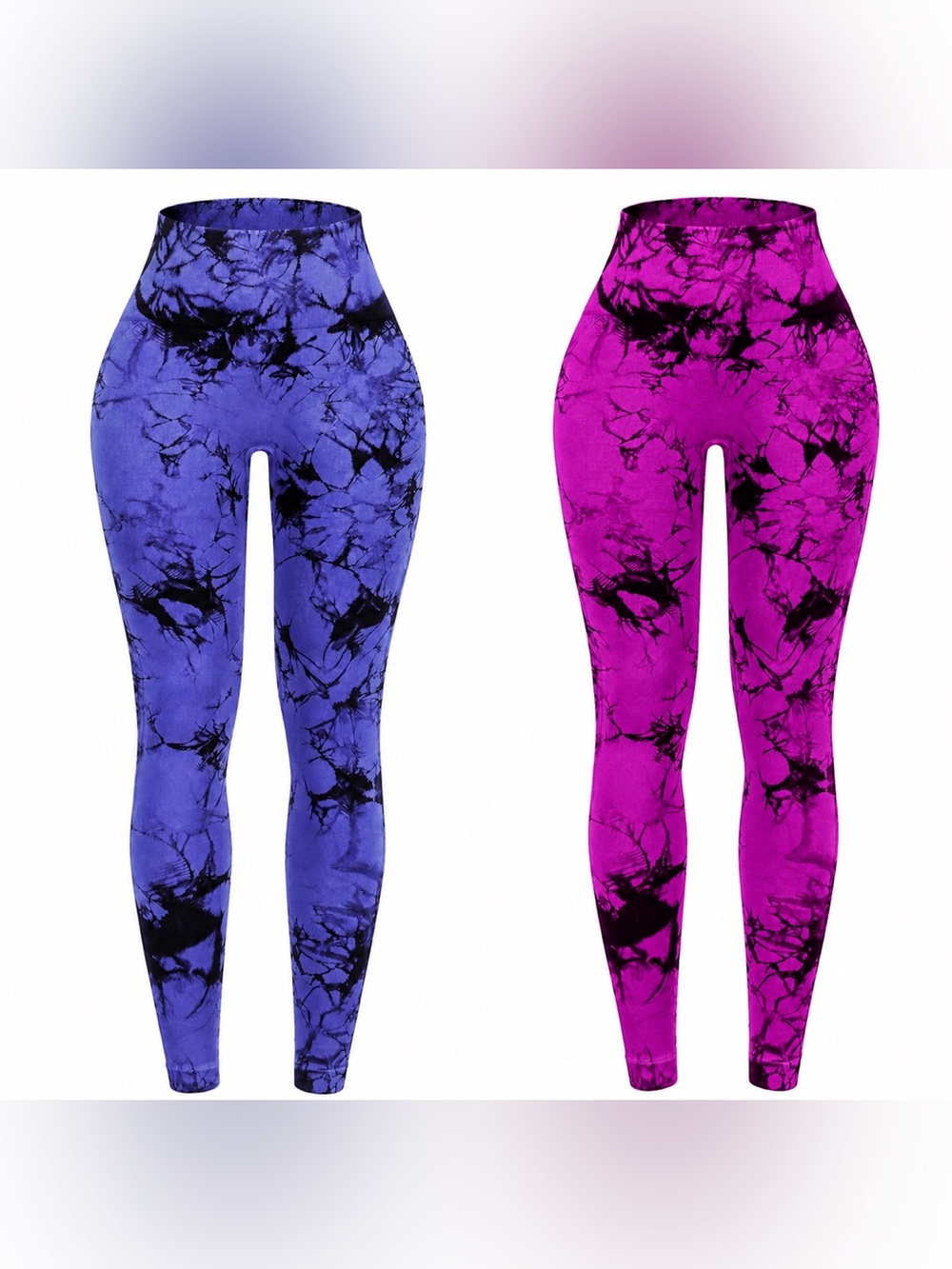 OVESPORT 2 Pack Tie Dye Seamless Scrunch Butt Leggings|SIZE SMALL|High Waisted